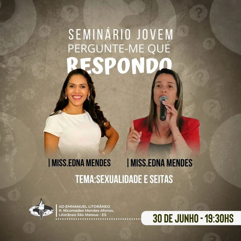 Seminário Jovem Pergunte-me Que Respondo | Outros temas | Arte para Igreja Editável no Canva | Feed Seminário Jovem Pergunte-me Que Respondo | Outros temas | Arte para Igreja Editável no Canva | Feed