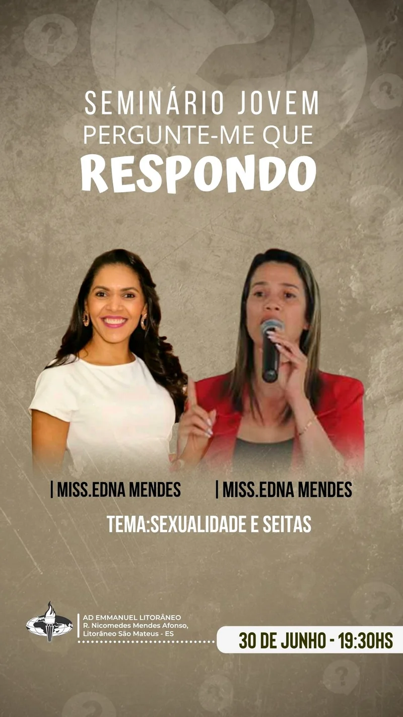 Seminário Jovem Pergunte-me Que Respondo | Outros temas | Arte para Igreja Editável no Canva | Story Seminário Jovem Pergunte-me Que Respondo | Outros temas | Arte para Igreja Editável no Canva | Story