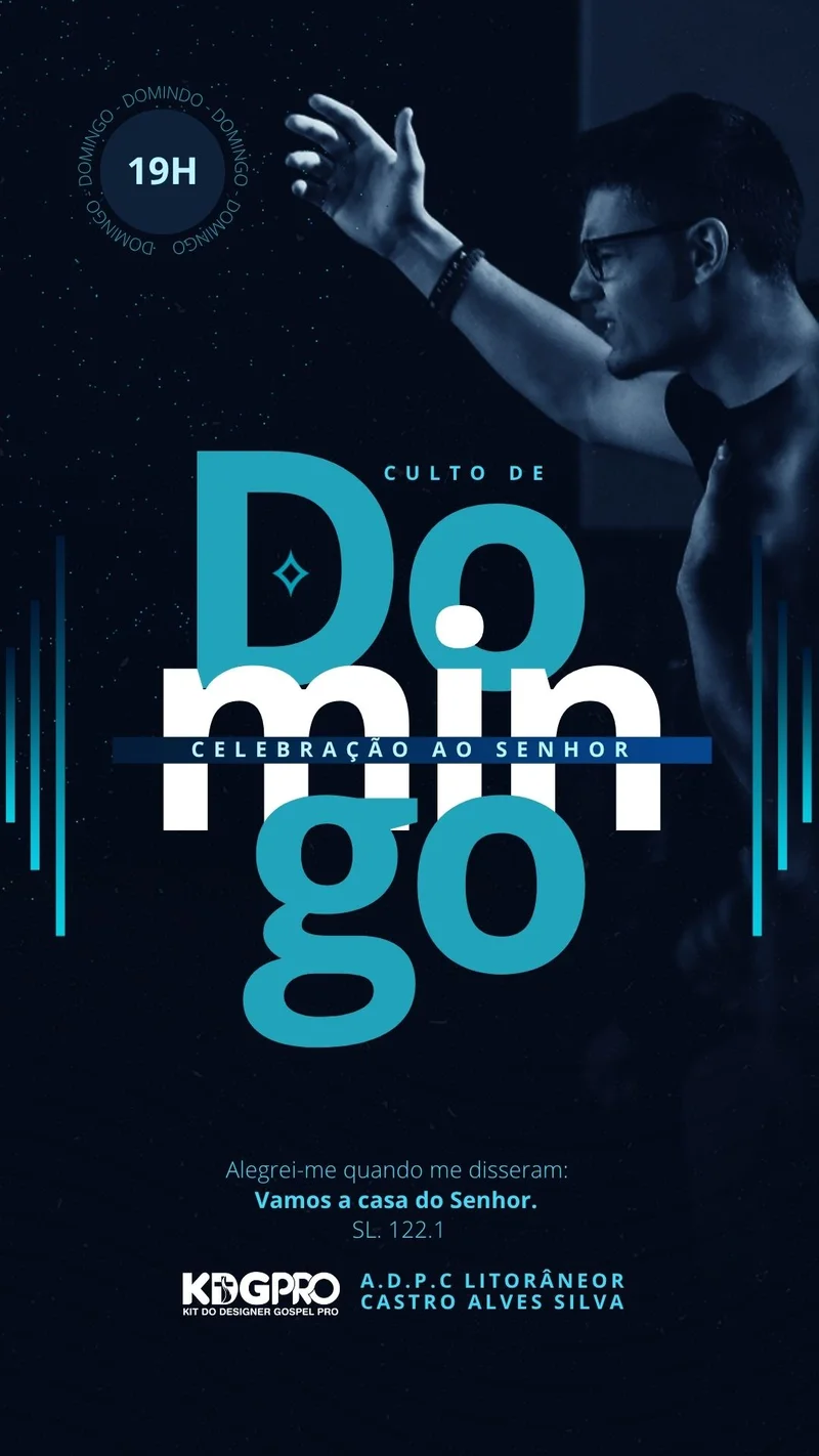 Celebração ao Senhor – Culto de Domingo | Outros temas | Arte para Igreja Editável no Canva | Story