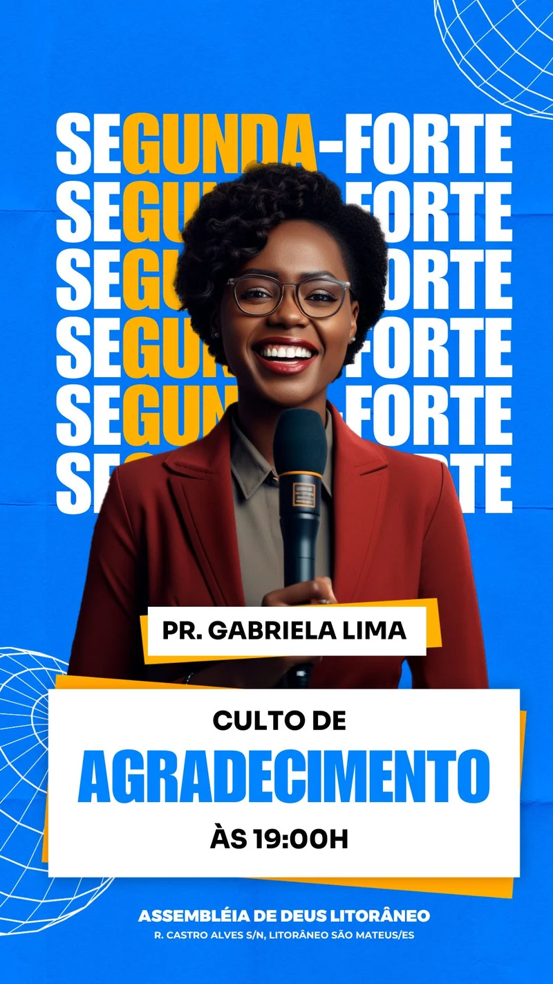 Culto de Agradecimento | Outros temas | Arte para Igreja Editável no Canva | Story