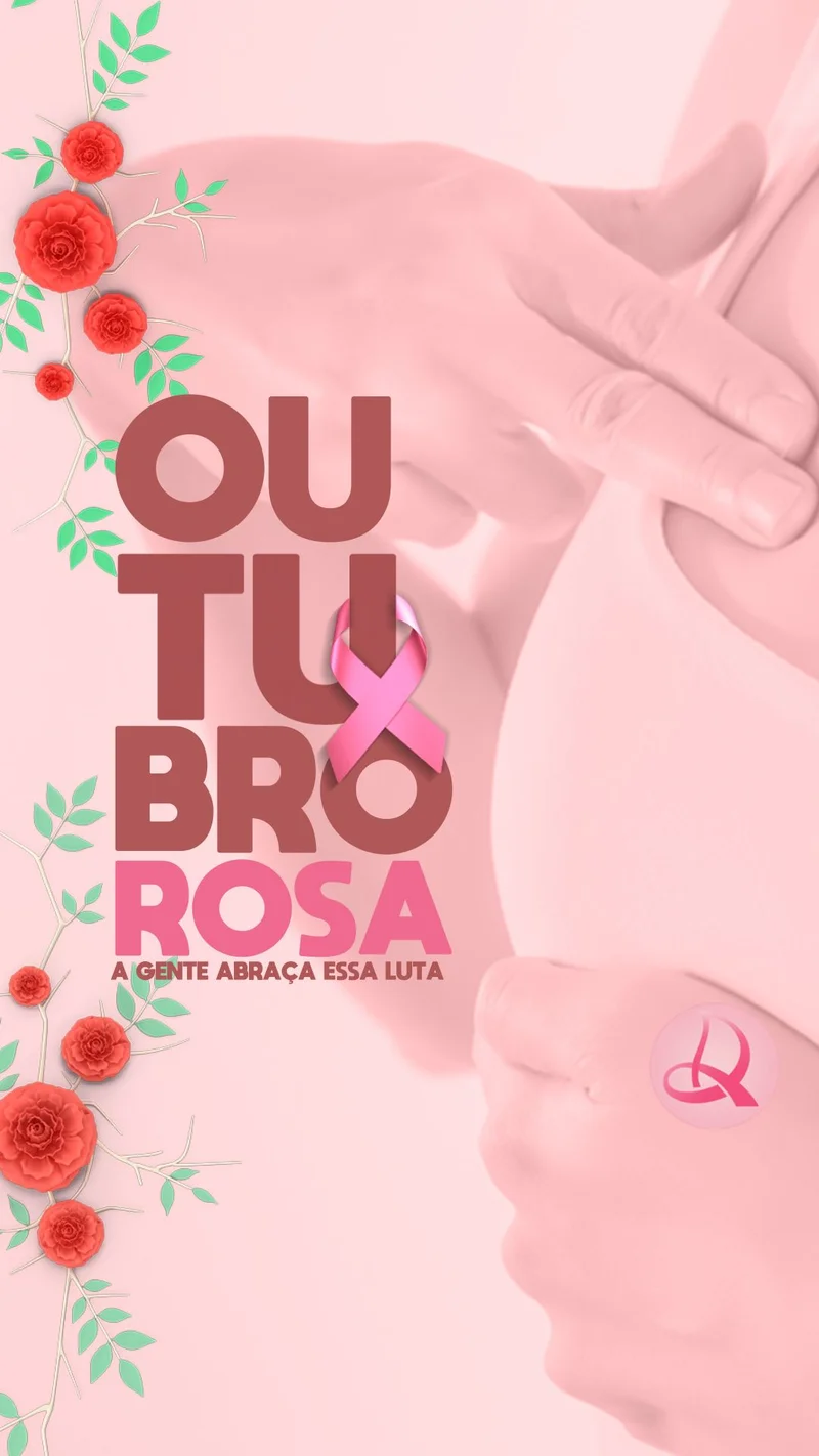 Campanha Outubro Rosa na Igreja | Outubro Rosa | Arte para Igreja Editável no Canva | Story