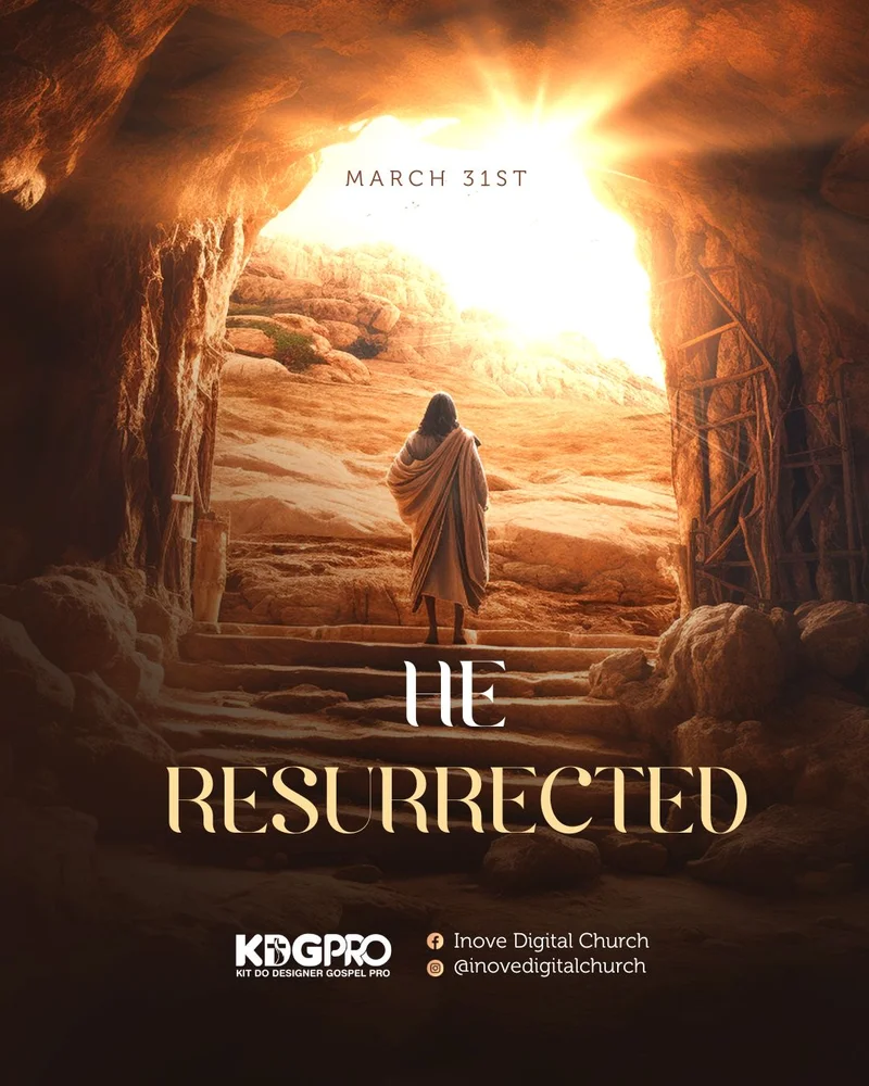 Ressurreição de Jesus – Domingo de Páscoa | Páscoa | Arte para Igreja Editável no Canva | Cartaz Ressurreição de Jesus – Domingo de Páscoa | Páscoa | Arte para Igreja Editável no Canva | Cartaz