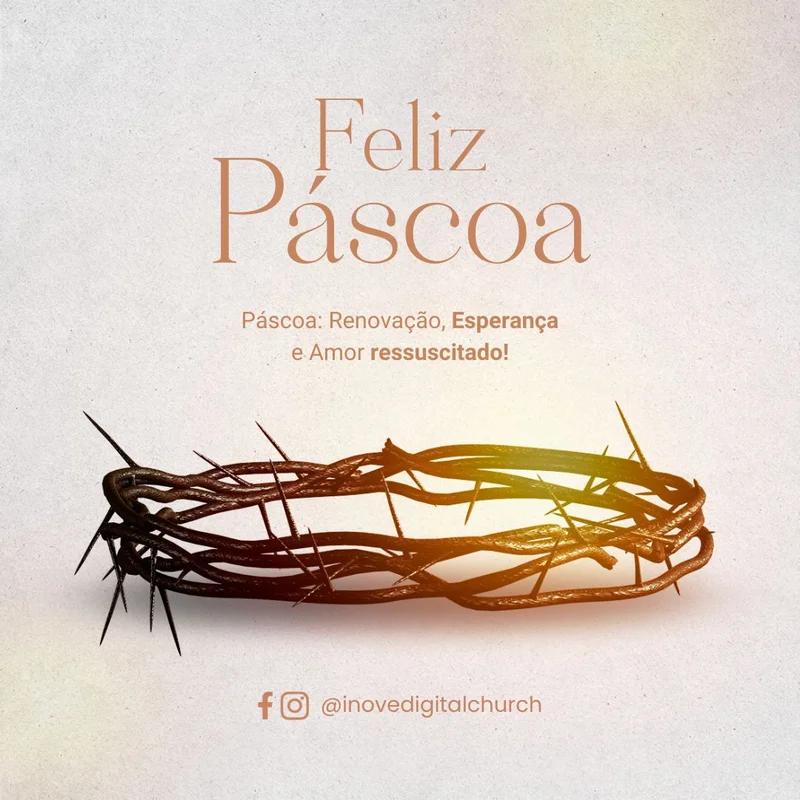 Feliz Páscoa – Renovação e Amor | Páscoa | Arte para Igreja Editável no Canva | Feed Feliz Páscoa – Renovação e Amor | Páscoa | Arte para Igreja Editável no Canva | Feed