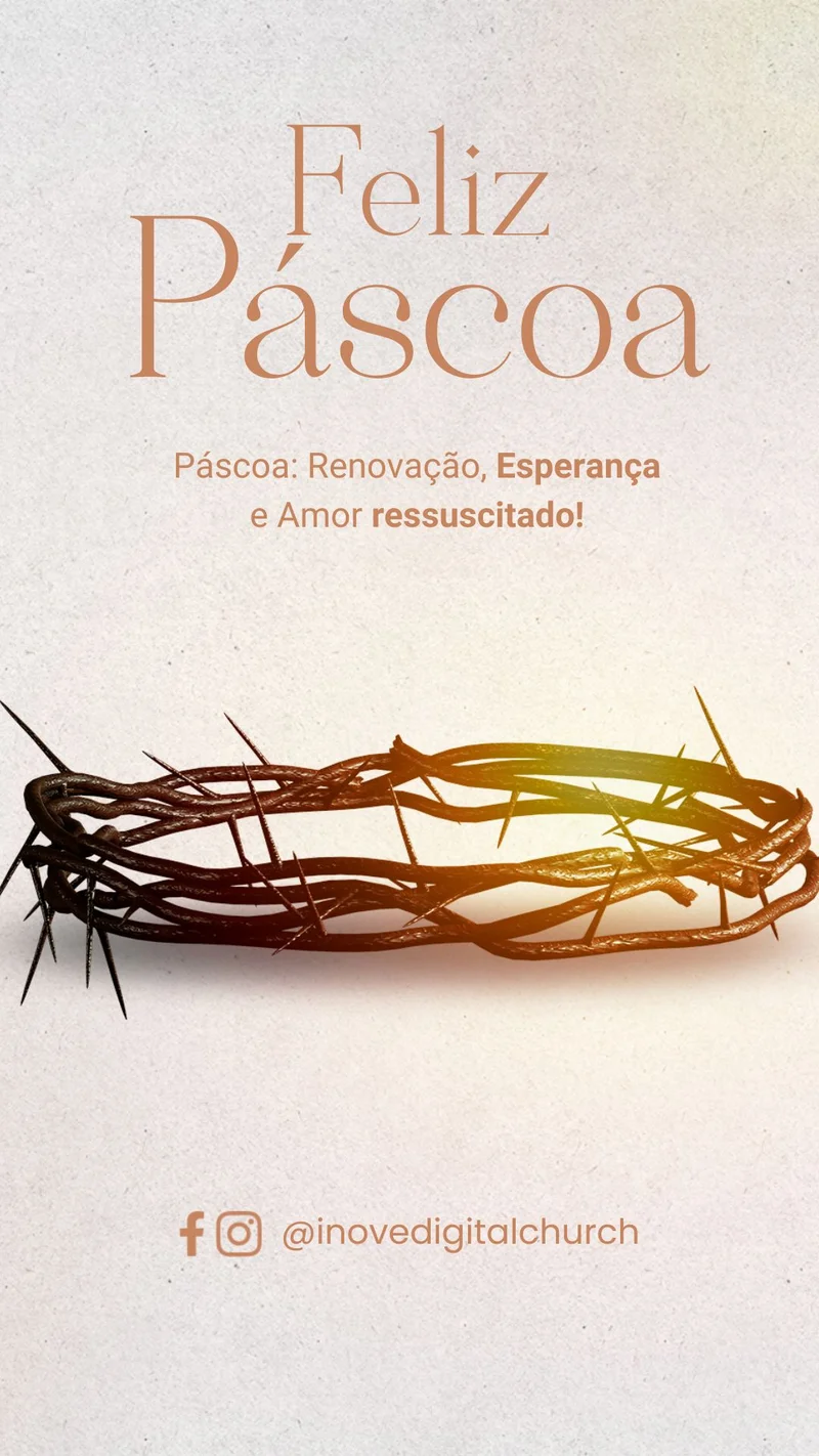 Feliz Páscoa – Renovação e Amor | Páscoa | Arte para Igreja Editável no Canva | Story Feliz Páscoa – Renovação e Amor | Páscoa | Arte para Igreja Editável no Canva | Story