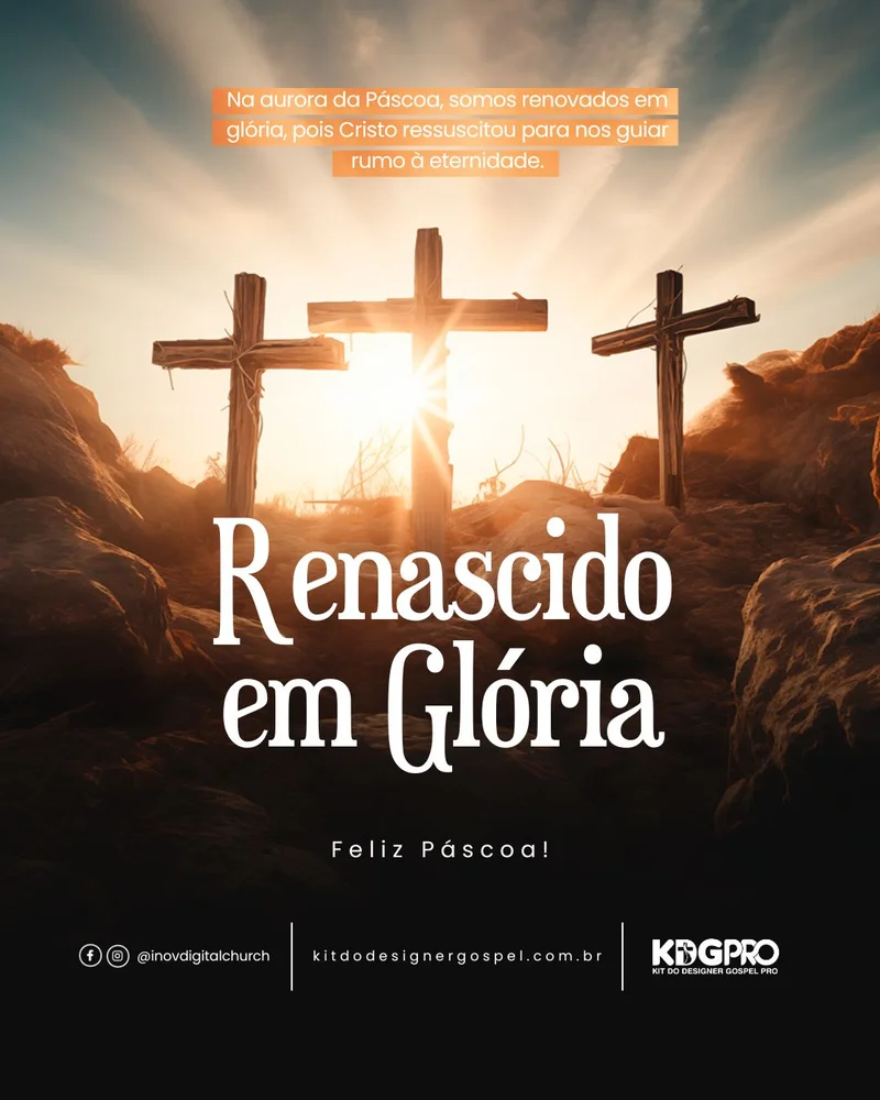 Renascido em Glória – Páscoa Cristã | Páscoa | Arte para Igreja Editável no Canva | Cartaz Renascido em Glória – Páscoa Cristã | Páscoa | Arte para Igreja Editável no Canva | Cartaz