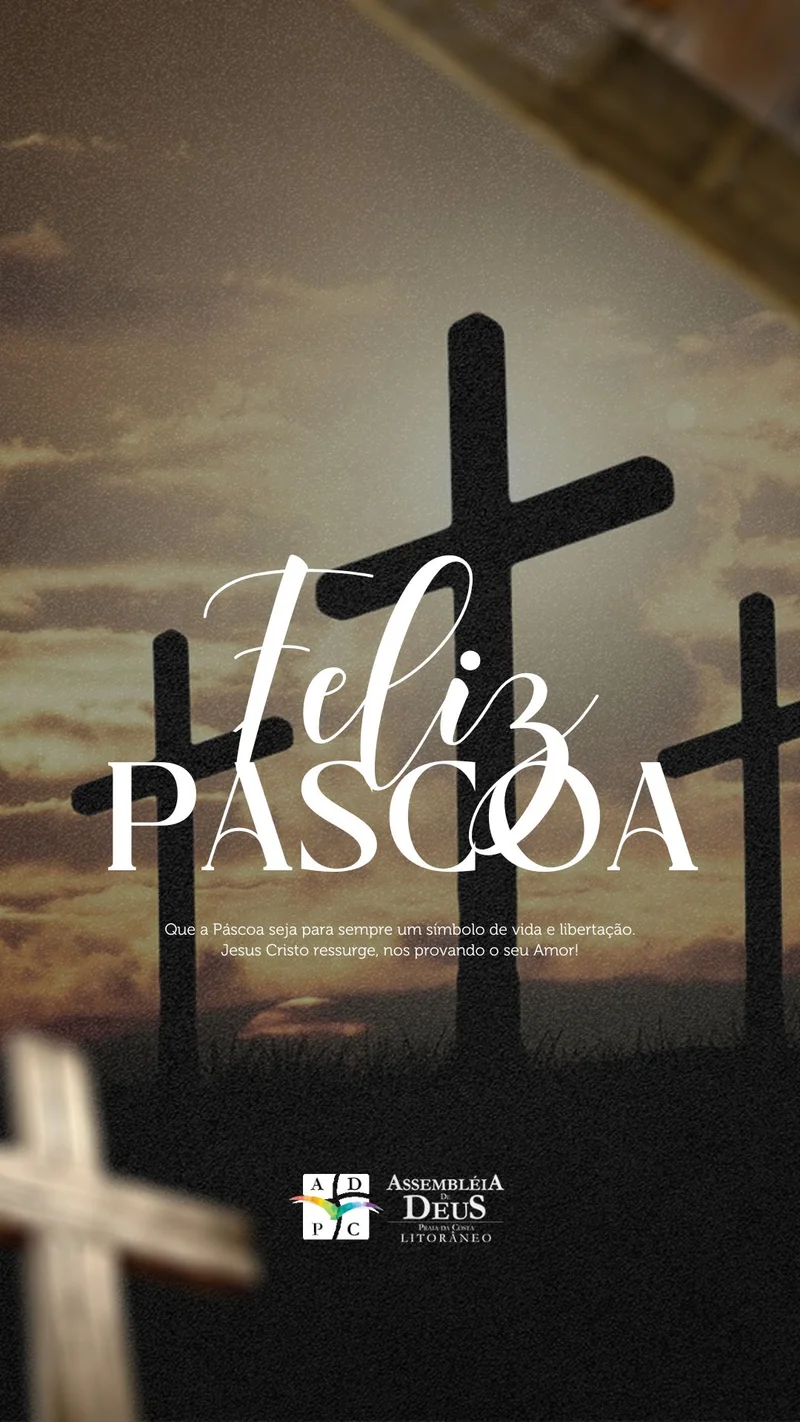 Feliz Páscoa – Vida e Libertação | Páscoa | Arte para Igreja Editável no Canva | Story