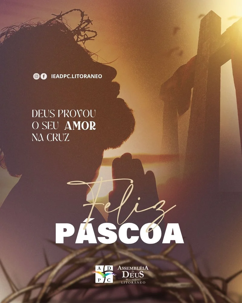 Feliz Páscoa Redentora – Sacrifício de Jesus | Páscoa | Arte para Igreja Editável no Canva | Cartaz