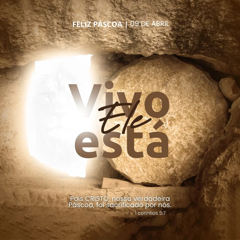 Vivo Ele Está – Celebração da Páscoa | Páscoa | Arte para Igreja Editável no Canva | Feed Vivo Ele Está – Celebração da Páscoa | Páscoa | Arte para Igreja Editável no Canva | Feed
