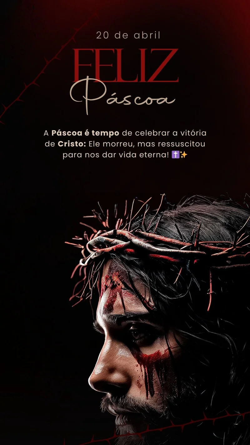 Ressurreição de Cristo | Páscoa | Arte para Igreja Editável no Canva | Story