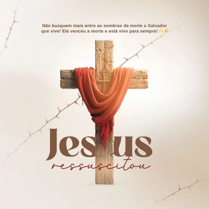 Jesus Ressuscitou | Páscoa | Arte para Igreja Editável no Canva | Feed Jesus Ressuscitou | Páscoa | Arte para Igreja Editável no Canva | Feed
