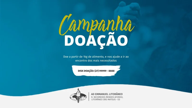 Capa para Projetor – Campanha de Doação de Alimentos | Telão | Arte para Igreja Editável no Canva | Telão