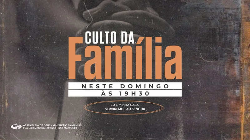 Capa para Telão – Culto da Família | Telão | Arte para Igreja Editável no Canva | Telão Capa para Telão – Culto da Família | Telão | Arte para Igreja Editável no Canva | Telão
