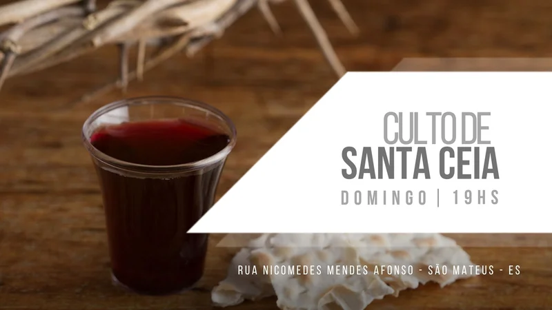 Capa para Telão – Culto de Santa Ceia | Telão | Arte para Igreja Editável no Canva | Telão