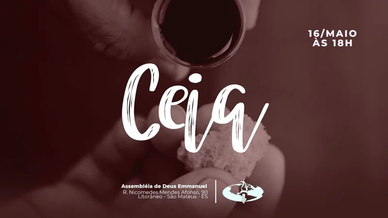 Capa para Telão – Santa Ceia | Telão | Arte para Igreja Editável no Canva | Telão