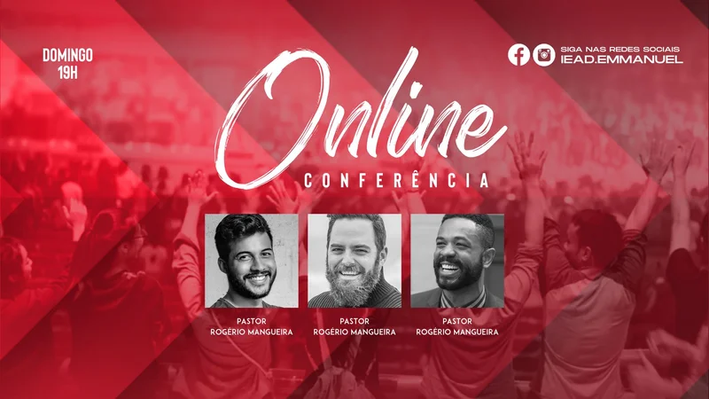 Capa para Projetor – Conferência Online | Telão | Arte para Igreja Editável no Canva | Telão