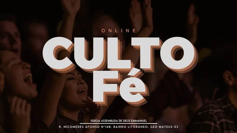 Capa para Telão – Culto de Fé | Telão | Arte para Igreja Editável no Canva | Telão