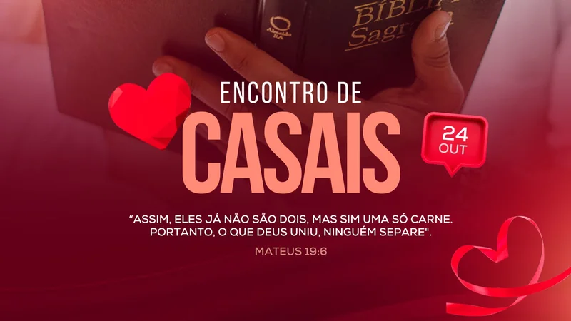 Capa para Projetor – Encontro de Casais | Telão | Arte para Igreja Editável no Canva | Telão