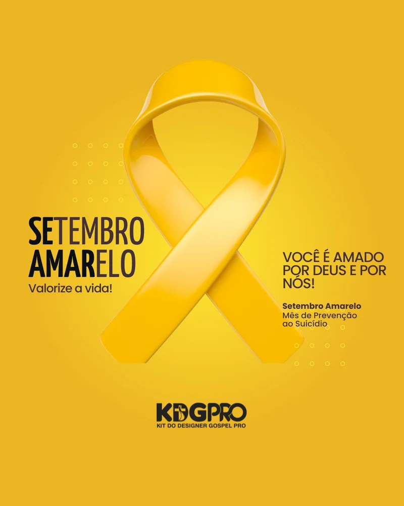 Sua Vida Importa - Campanha Setembro Amarelo | Setembro Amarelo | Arte para Igreja Editável no Canva | Cartaz