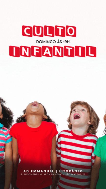 Culto Infantil | Stories Animados | Arte para Igreja Editável no Canva | Story Animado