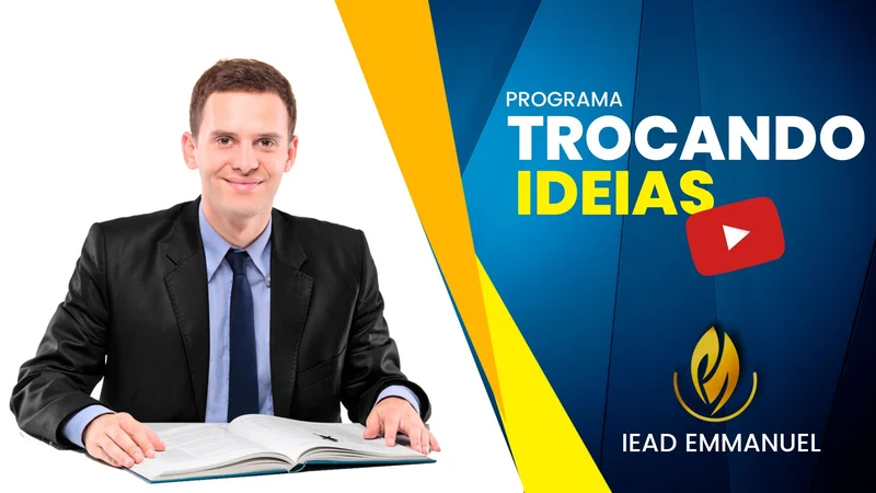Programa Trocando Ideias | Thumbnail Youtube | Arte para Igreja Editável no Canva | thumbnail-youtube