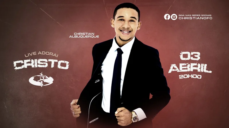 Capa de Vídeo – Live Adoração em Cristo | Thumbnail Youtube | Arte para Igreja Editável no Canva | thumbnail-youtube