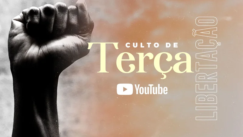 Capa de Vídeo Gospel – Culto de Terça-Feira com Deus | Thumbnail Youtube | Arte para Igreja Editável no Canva | thumbnail-youtube