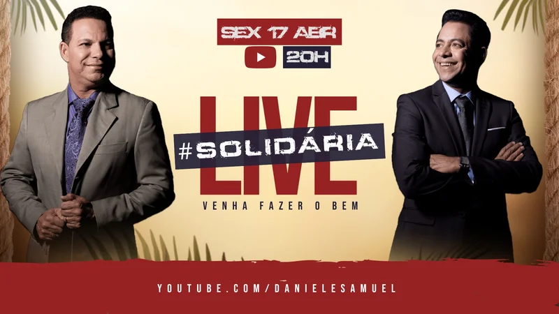 Capa de Vídeo – Live Solidária – Venha Fazer o Bem | Thumbnail Youtube | Arte para Igreja Editável no Canva | thumbnail-youtube