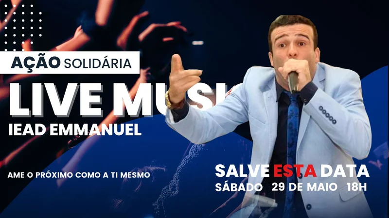 Capa de Vídeo – Live de Ação Solidária no YouTube | Thumbnail Youtube | Arte para Igreja Editável no Canva | thumbnail-youtube