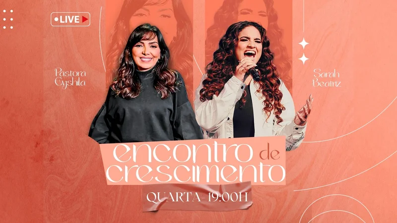 Capa Vídeo Youtube – Encontro de Crescimento | Thumbnail Youtube | Arte para Igreja Editável no Canva | thumbnail-youtube