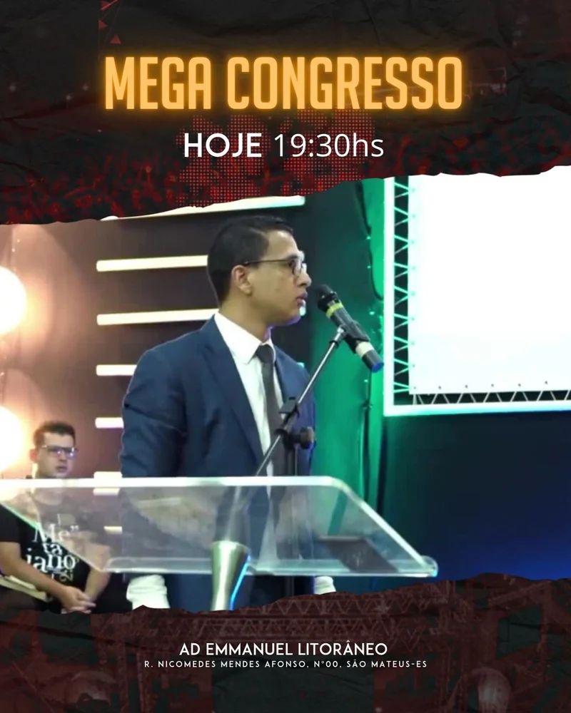 Vídeo Criativo Gospel – Mega Congresso Cristão | Vídeos Criativos | Arte para Igreja Editável no Canva | video-criativo