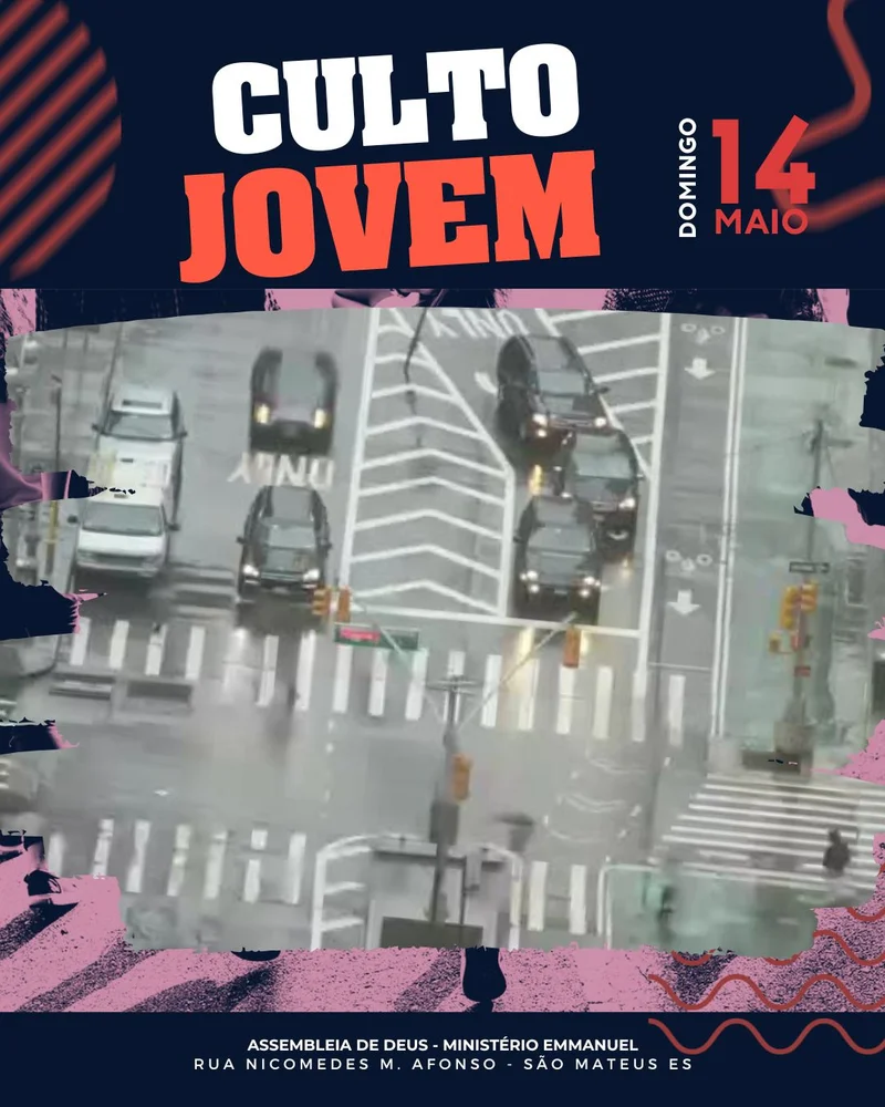 Vídeo Criativo Gospel – Culto de Jovens | Vídeos Criativos | Arte para Igreja Editável no Canva | video-criativo